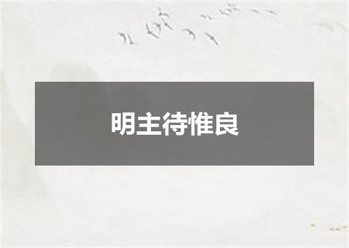 明主待惟良