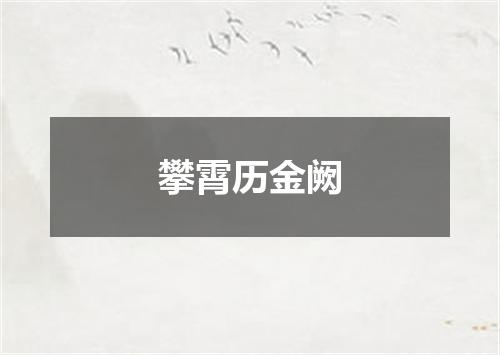 攀霄历金阙