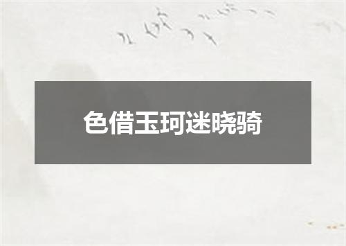 色借玉珂迷晓骑