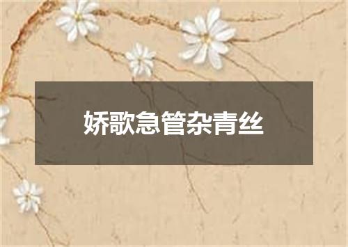 娇歌急管杂青丝