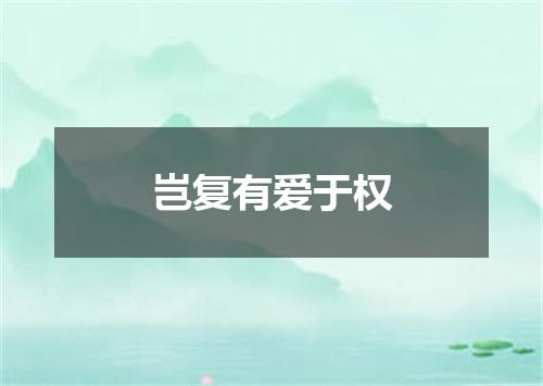 岂复有爱于权