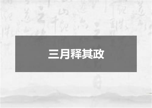 三月释其政