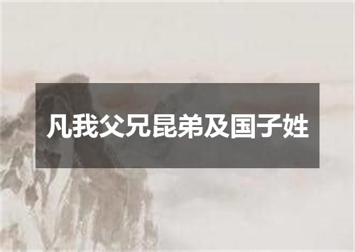 凡我父兄昆弟及国子姓