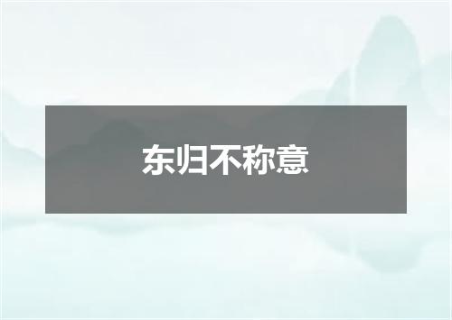 东归不称意