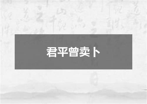 君平曾卖卜