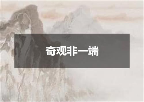 奇观非一端
