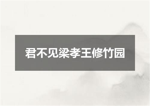 君不见梁孝王修竹园