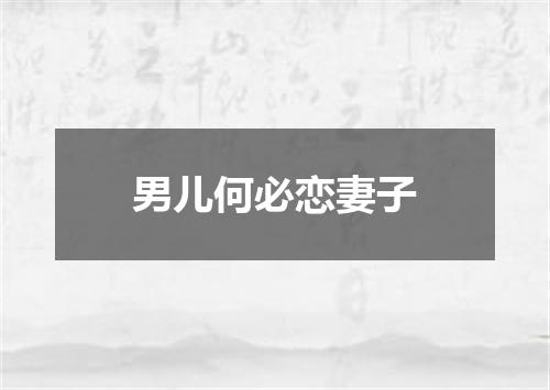 男儿何必恋妻子