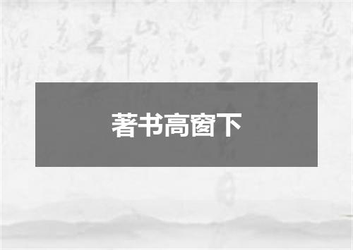 著书高窗下
