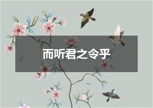 而听君之令乎