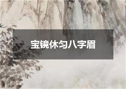 宝镜休匀八字眉