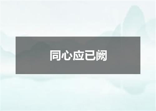 同心应已阙