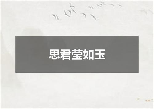 思君莹如玉
