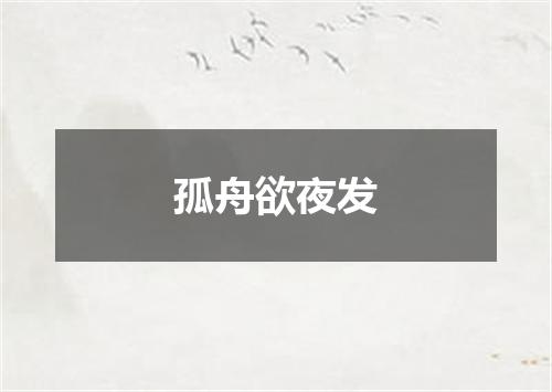 孤舟欲夜发