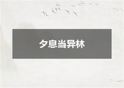 夕息当异林