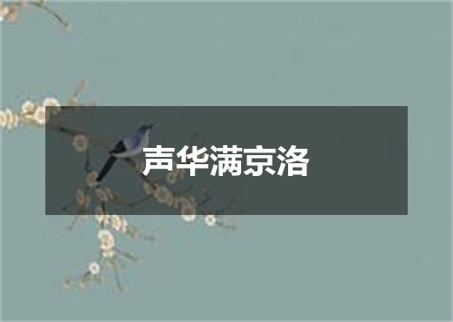 声华满京洛