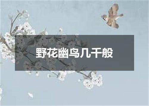 野花幽鸟几千般