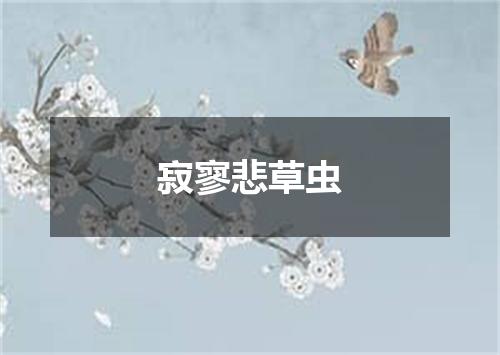 寂寥悲草虫
