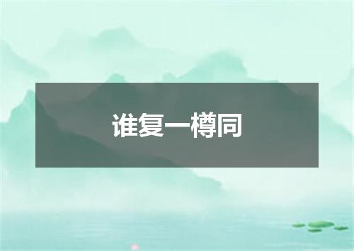 谁复一樽同