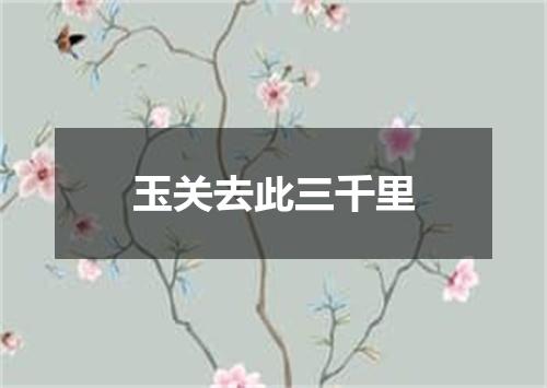 玉关去此三千里