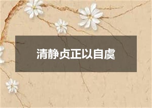 清静贞正以自虞