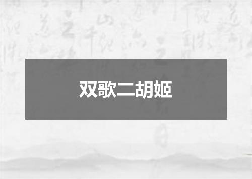 双歌二胡姬