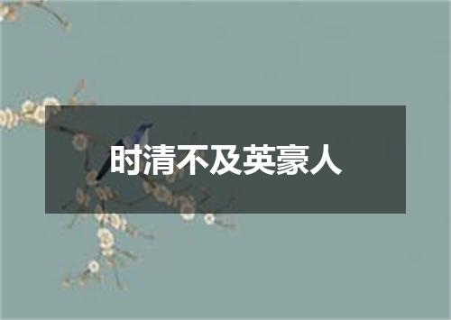时清不及英豪人