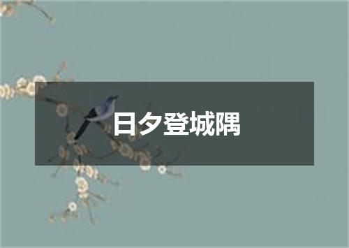 日夕登城隅