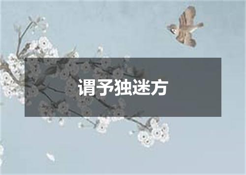 谓予独迷方