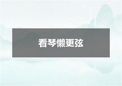 看琴懒更弦