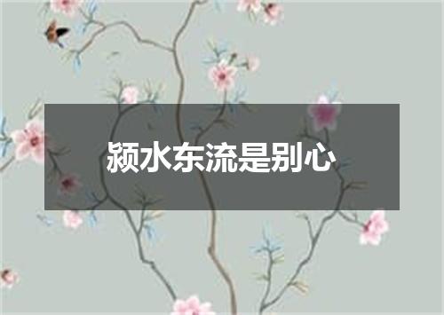 颍水东流是别心