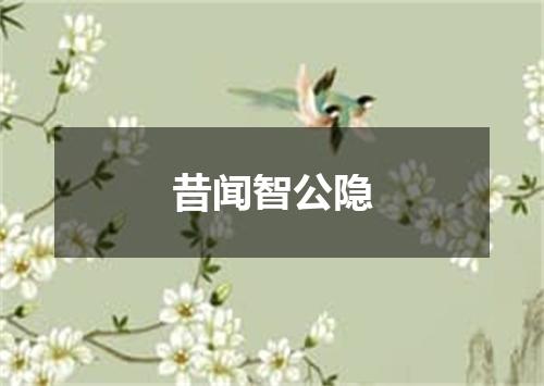 昔闻智公隐