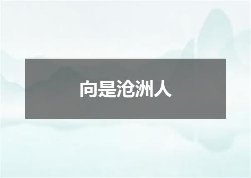 向是沧洲人
