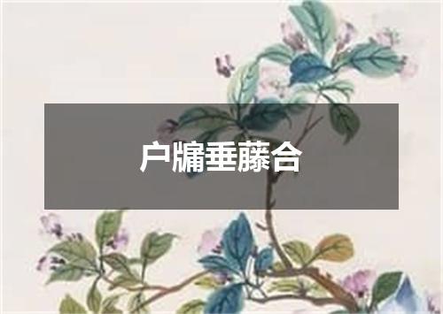 户牖垂藤合