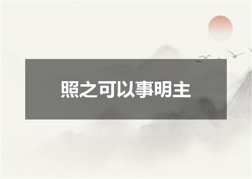 照之可以事明主