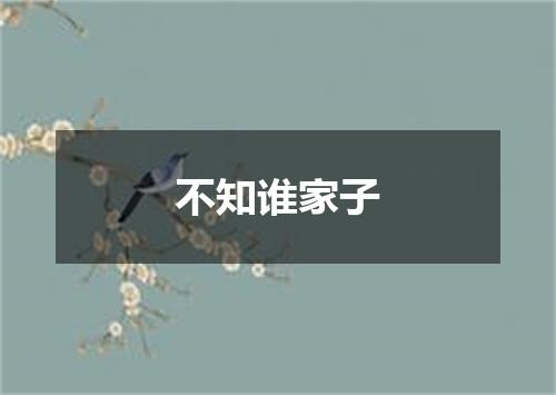 不知谁家子