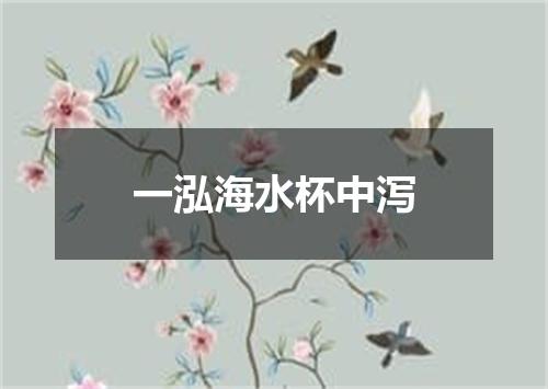 一泓海水杯中泻