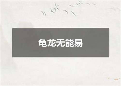 龟龙无能易