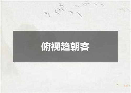 俯视趋朝客