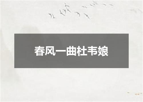 春风一曲杜韦娘