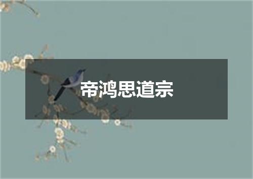 帝鸿思道宗