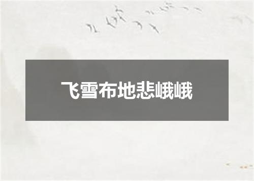 飞雪布地悲峨峨