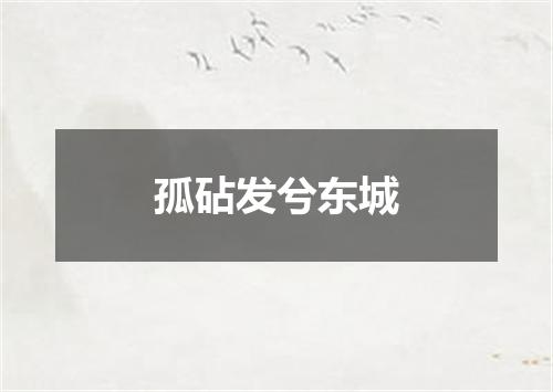孤砧发兮东城