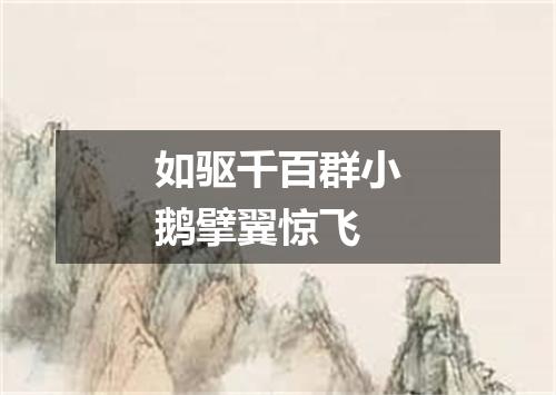 如驱千百群小鹅擘翼惊飞