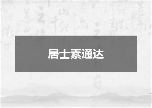 居士素通达