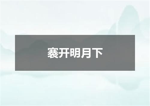 褰开明月下