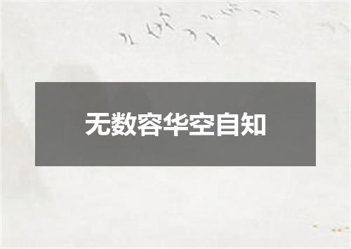 无数容华空自知