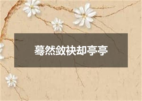 蓦然敛袂却亭亭