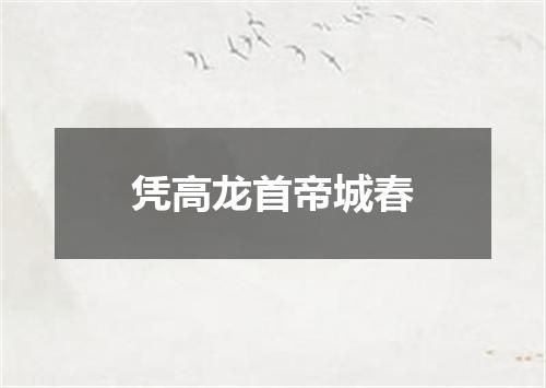 凭高龙首帝城春