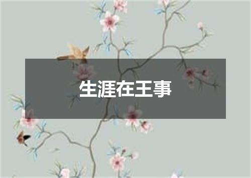 生涯在王事